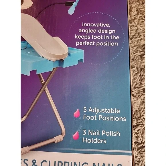 Salon Step Beauty Footrest for  At-Home Pedicures LED Magnifier Drying Fan - Picture 8 of 11